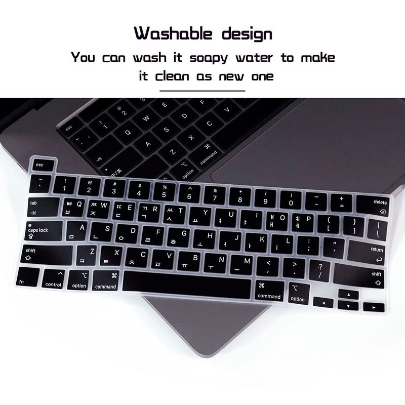 HRH Ultra Thin Korean Language Silicone Keyboard Cover Skin for MacBook Pro 13 inch 2020(Model A2289/A2251/A2338 M1 Chip) and for MacBook Pro 16" 2019 (Model A2141) Accessories - Image 5